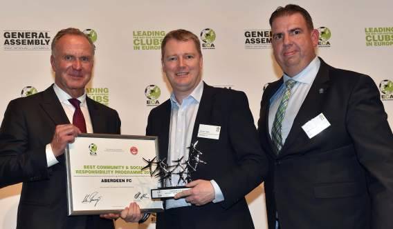 Aberdeen FC, recipients of the ECA CSR Award 2017